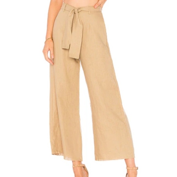 Faithfull The Brand Messina Pants 100% Linen Wide Leg Trousers Women’s M / USA 6 - Picture 1 of 13